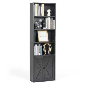 Kệ sách có ngăn tủ 60x26x180cm gỗ cao su KS68242 11 ke tu 5